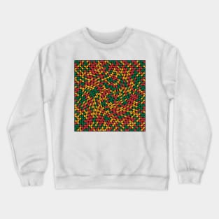 Twisted Metaballs Pattern (Rasta Colours) Crewneck Sweatshirt